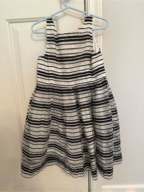 Polo by Ralph Lauren Black and White Striped Girls Dress